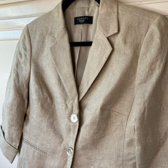 NWOT Talbots The Grace Fit Linen Sparkle Blazer 8P - Picture 2 of 9